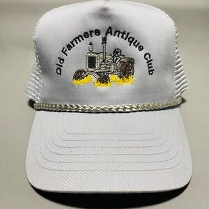 KC Trucker Hat Mens OSFA Gray Old Farmers Antique Club Tractor‎ Snapback Cap